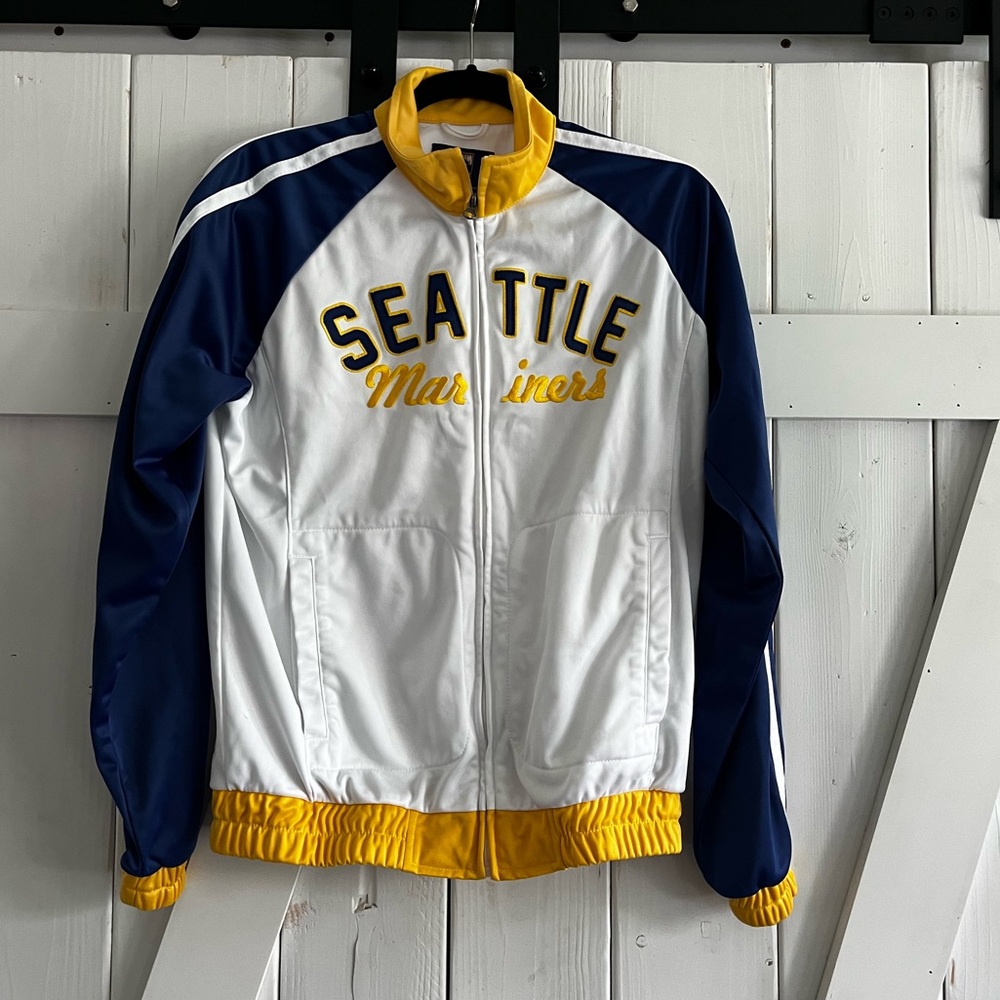 Seattle Mariners White Navy & Yellow Varsity Jacket
